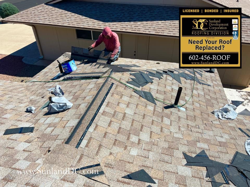 New Tamko Heritage Desert Sand Shingles Being Installed